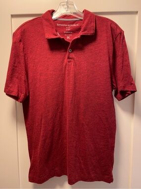 Banana Republic Heathered Red Men's Polo